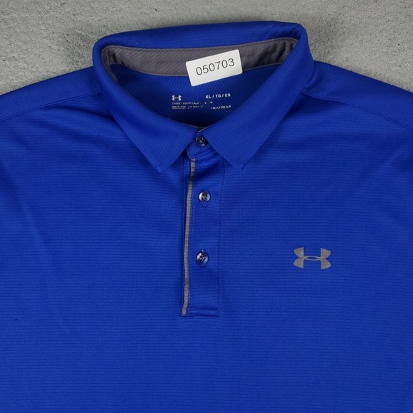 Under Armour Polo Shirt Mens Size XL Blue Golf Casual Short Sleeve * - Picture 2 of 8